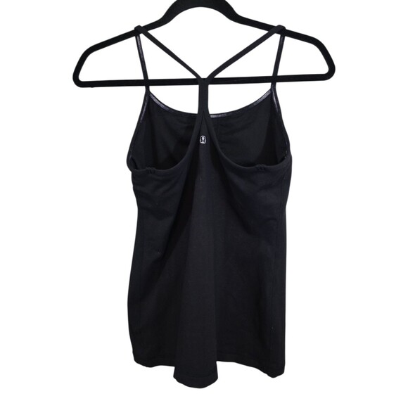 Lululemon Tank Top Womans 6 Black  Power Y Built In Bra Racerback Athleisure - Picture 3 of 7